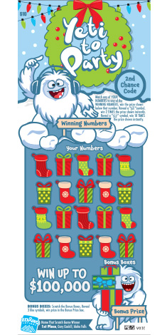 Yeti To Party scratch game from Idaho Lottery