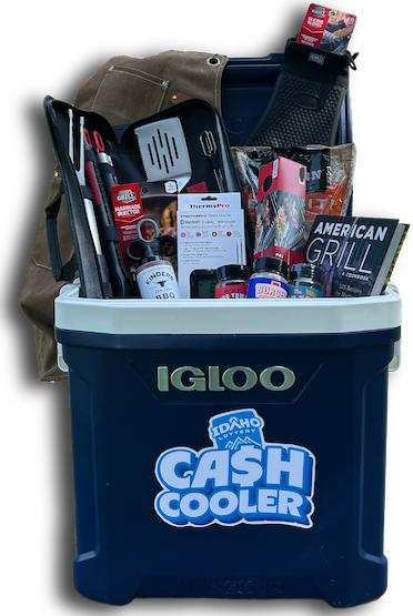 Cash cooler full of scratch tickets and money