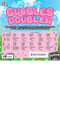 BUBBLES DOUBLER scratch-off ticket