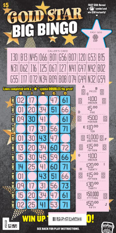GOLD STAR BIG BINGO scratch-off ticket