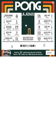 PONG scratch-off ticket