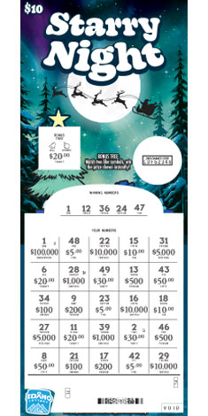 STARRY NIGHT scratch-off ticket